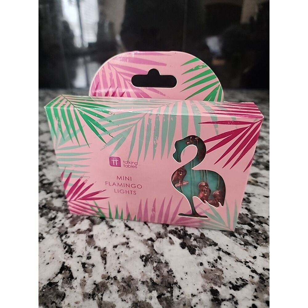Talking Tables New in Box Tropical Mini Pink Flamingo LED Lights